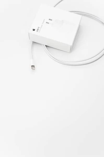 Como Italy Oct 2021 Кабель Високоенергетичний Адаптер Usb Від Apple — стокове фото