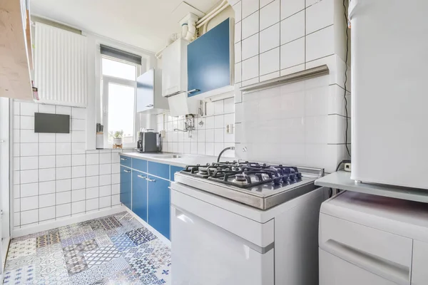 Una Acogedora Cocina Apartamento Amsterdam Países Bajos — Foto de Stock