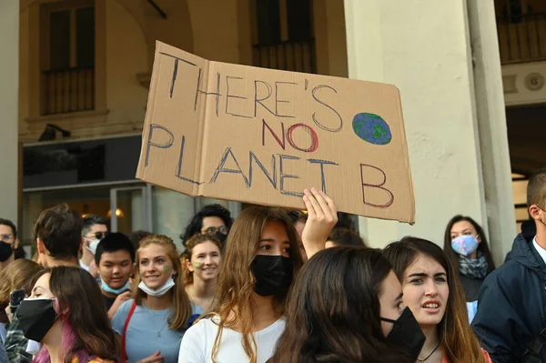 Torino Italien September 2021 Globaler Streik Gegen Den Klimawandel Turin — Stockfoto