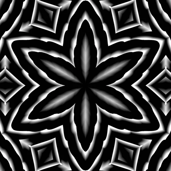 Abstract Kaleidoscope Background Black White Colors — Stock Photo, Image