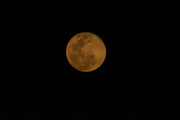 Blood Moon Révélant Une Couleur Orange Quelques Détails Surface Lune — Photo