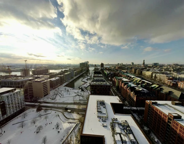 Hamburg Hafencityb Deutschland 2020 Eine Landschaft Der Hamburger Hafencity Mit — Stockfoto