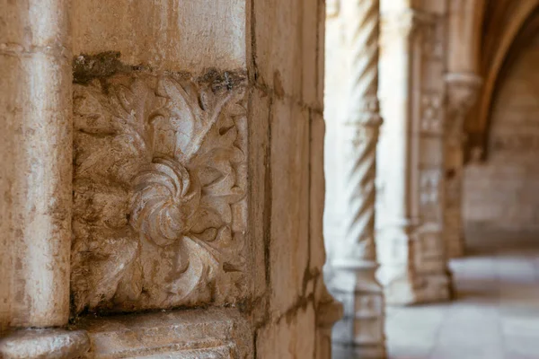 Gotische Kloostergang Van Het Jeronimos Klooster Lissabon Portugal — Stockfoto
