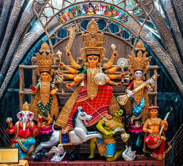 Υπέρτατη Shakti Maa Durga Λατρεύεται Στη Μέγιστη Αφοσίωση Στην Ινδουιστική — Φωτογραφία Αρχείου