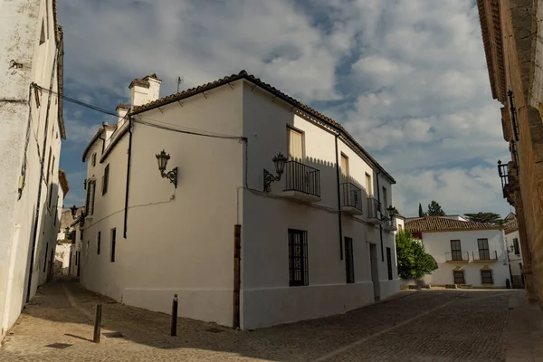 Ulice Ronda Malaga Białe Wioski Andalucia Turystycznym — Zdjęcie stockowe