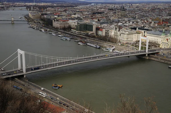 Vacker Utsikt Över Elisabeth Bridge Budapest Ungern — Stockfoto