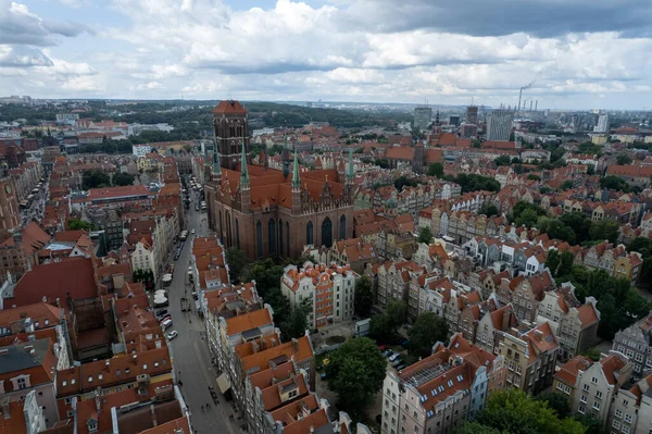 Cielo Nublado Sobre Paisaje Urbano Gdansk Polonia —  Fotos de Stock