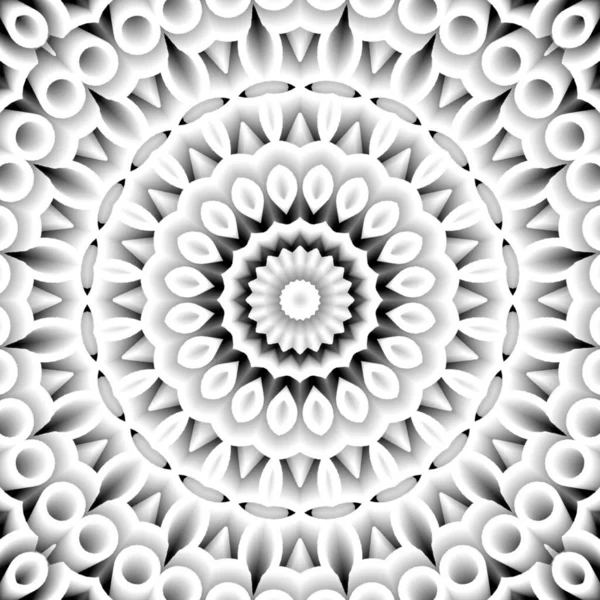 Ein Abstrakter Kaleidoskop Hintergrund Schwarz Weißen Farben — Stockfoto