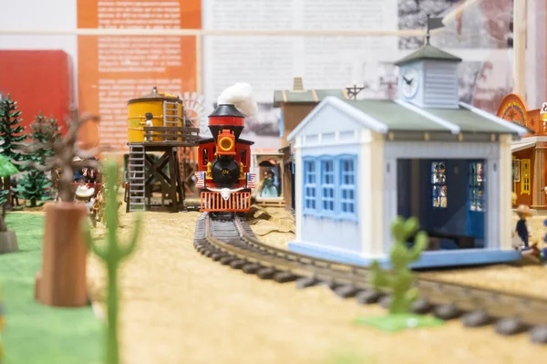 Manresa Espagne Sept 2021 Une Recréation Style Lego Environnement Ferroviaire — Photo