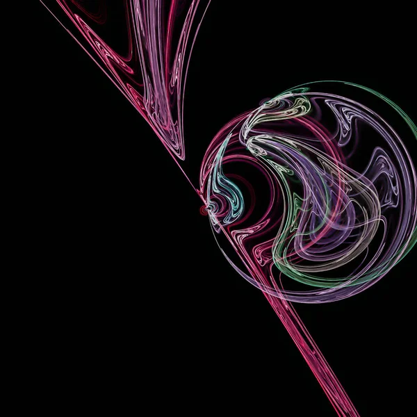 Una Lunga Esposizione Vortice Cerchi Luci Rosa Pittura Con Motivi — Foto Stock
