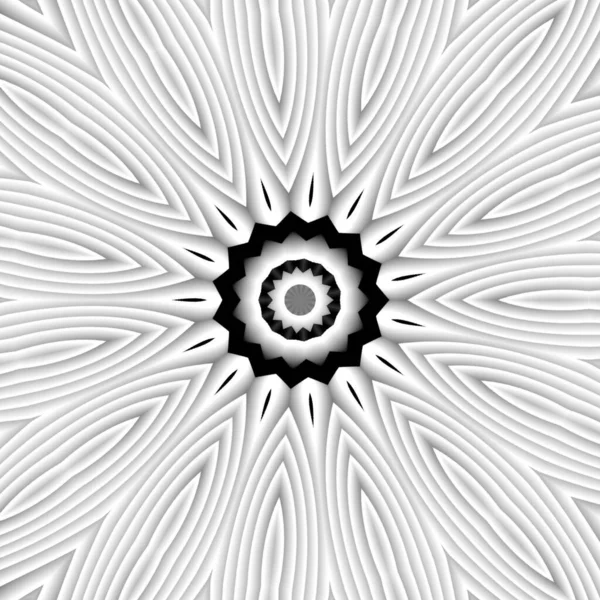 Czarno Białe Kalejdoskopowe Tło Mandali Wzorzyste — Zdjęcie stockowe
