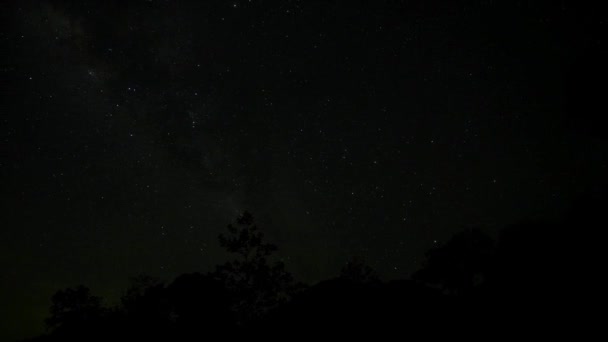 Nachtelijke Hemel Met Sterren Melkweg — Stockvideo