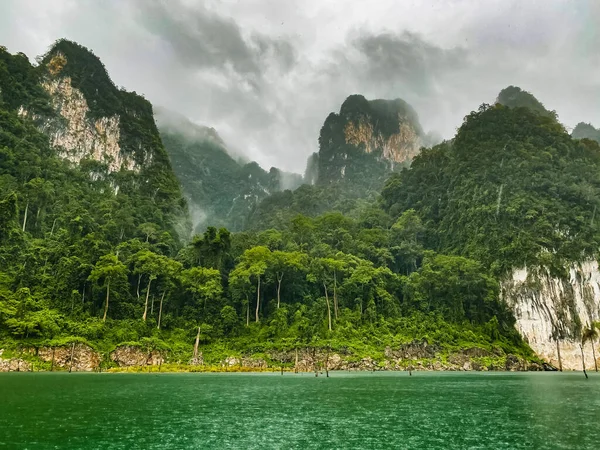 Plan Hautes Formations Rocheuses Forêts Parc National Kha Sok Thaïlande — Photo