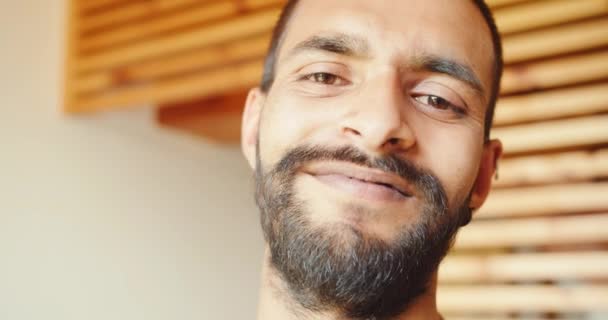 Young Handsome Indian Man Smiling — Vídeos de Stock