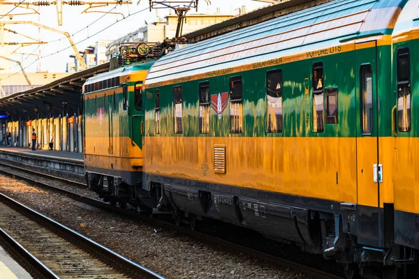 Buchare Rumania Sep 2021 Tren Plataforma Estación Ferroviaria Del Norte — Foto de Stock