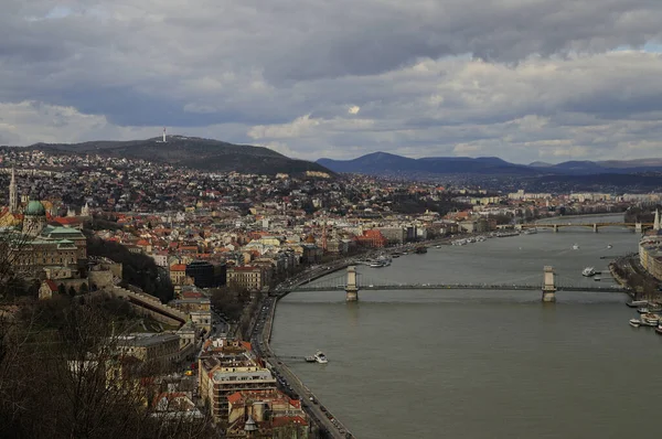 Vacker Utsikt Över Elisabeth Bridge Budapest Ungern — Stockfoto