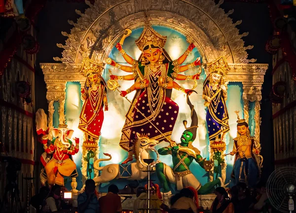 Υπέρτατη Shakti Maa Durga Λατρεύεται Στη Μέγιστη Αφοσίωση Στην Ινδουιστική — Φωτογραφία Αρχείου