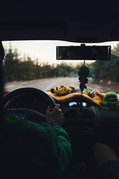 Chlef Algeria Oct 2021 Cool Guy Green Jacket Driving Road — Stock Photo, Image