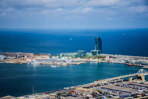 Vista Aérea Porto Barcelona Espanha — Fotografia de Stock