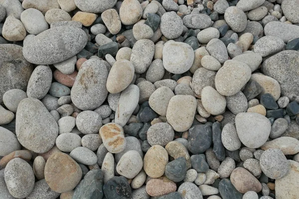 Tiro Close Pedras Mistas Seixos Praia — Fotografia de Stock