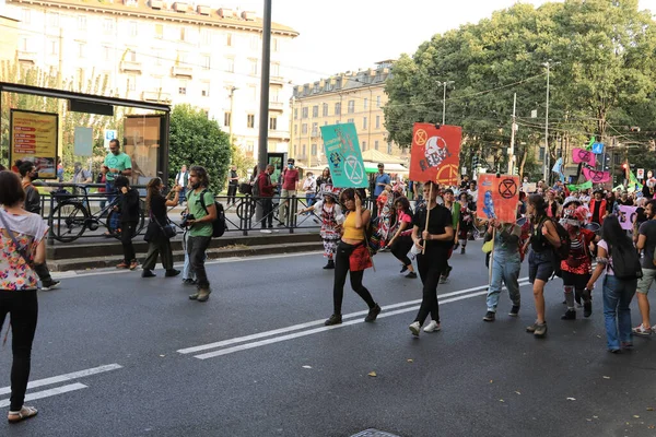 Mailand Italien Oktober 2021 Viele Menschen Protestieren Mailand Gegen Die — Stockfoto