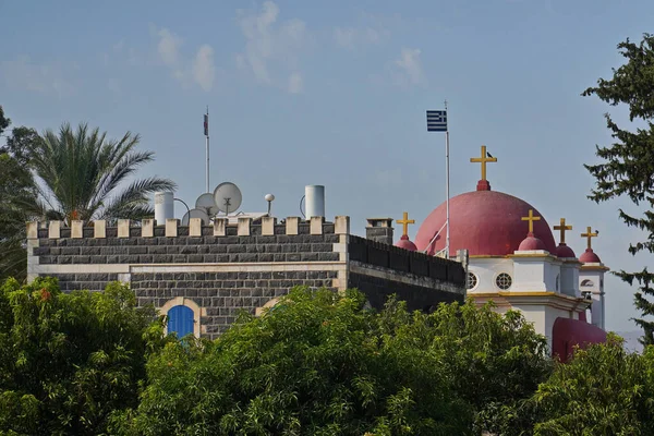 Tiberias Israel Outubro 2021 Igreja Ortodoxa Grega Cafarnaum Mar Galiléia — Fotografia de Stock