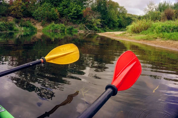 Sebuah Gambar Indah Canoeing Minija Sungai Lithuania — Stok Foto