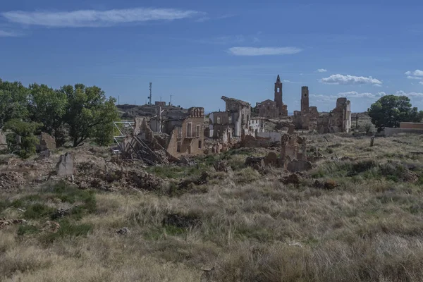 Belchite Ισπανια Σεπτέμβριος 2021 Μια Παλιά Κατεστραμμένη Πόλη Του Belchite — Φωτογραφία Αρχείου