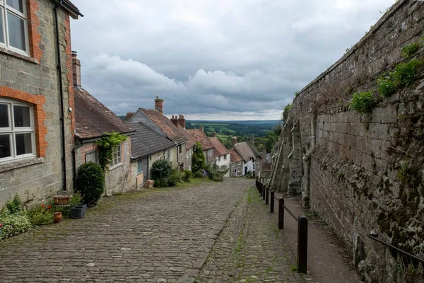 Shaftsbury Reino Unido Outubro 2021 Famosa Gold Hill Shaftsbury Dorset — Fotografia de Stock