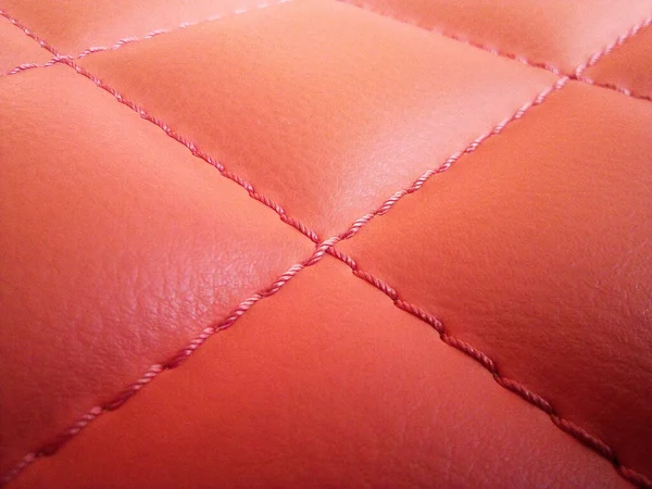 Closeup Red Leather Surface — Stock Photo, Image