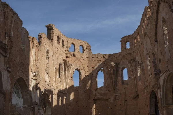 Belchite Spanien September 2021 Die Ruinen Der Kirche San Martin — Stockfoto
