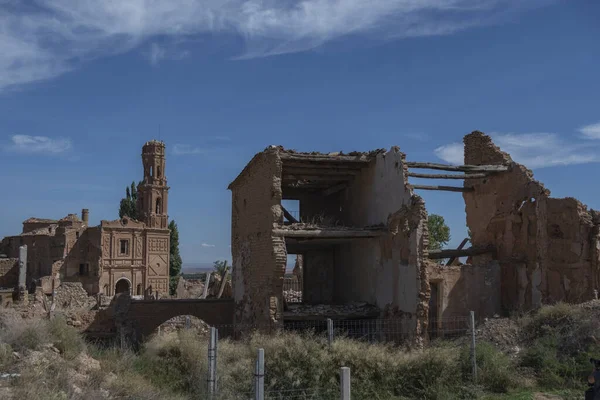 Belchite Spanje Sep 2021 Verlaten Verbrijzelde Gebouwen Oude Stad Belchite — Stockfoto