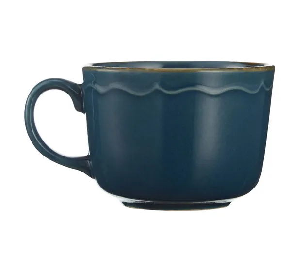 Eine Blaue Teetasse Isoliert Auf Weißem Hintergrund — Stockfoto