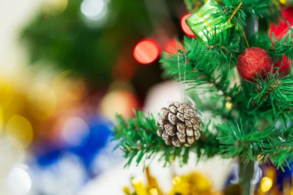 Primer Plano Hermoso Árbol Navidad Decorado — Foto de Stock