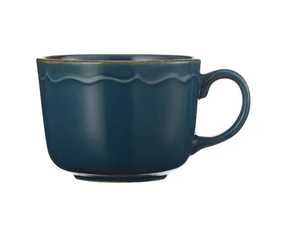 Eine Blaue Teetasse Isoliert Auf Weißem Hintergrund — Stockfoto