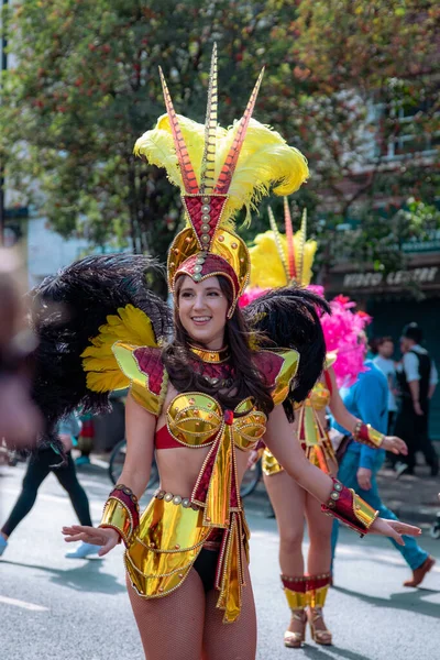 Londra Regno Unito 2021 Una Femmina Travestita Carnevale Hackney Londra — Foto Stock