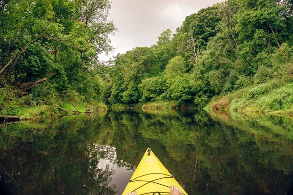 Beau Plan Rivière Canoë Minija Lituanie — Photo