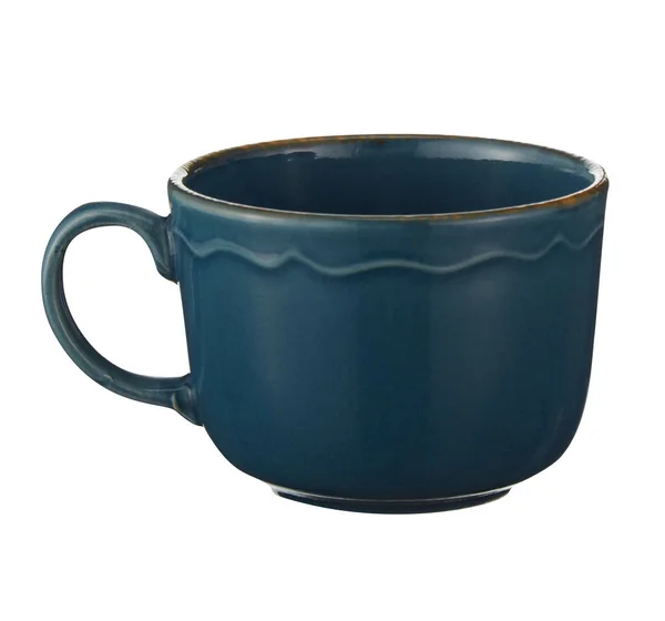 Eine Blaue Teetasse Isoliert Auf Weißem Hintergrund — Stockfoto