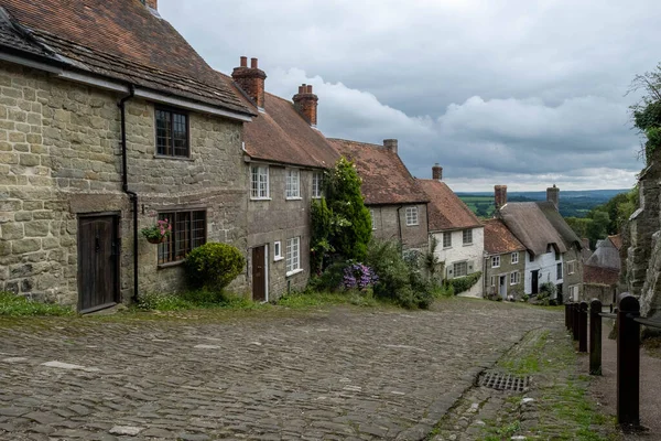 Shaftsbury Egyesült Királyság 2021 Október Famous Gold Hill Shaftsbury Dorset — Stock Fotó