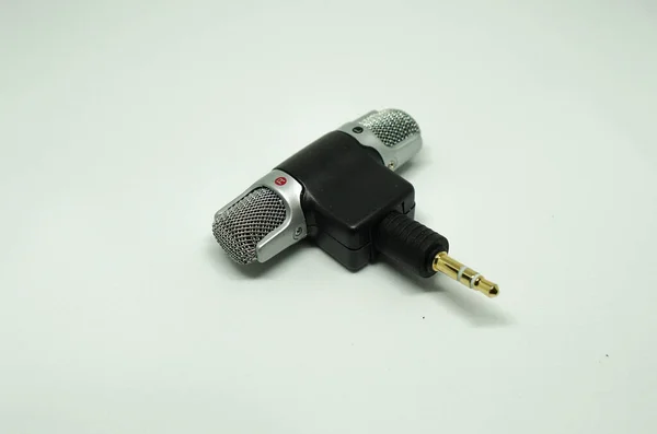 Detailní Záběr Mikrofonu Mini Mic Digital Pro Rekordéry — Stock fotografie