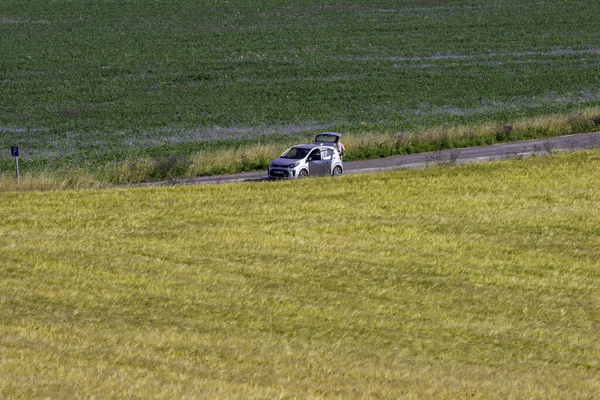 Omberg Suède Juil 2021 Une Voiture Avec Botte Ouverte Milieu — Photo