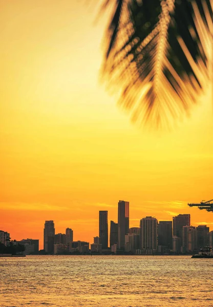 Ein Schöner Blick Auf Eine Stadt Meer Während Des Sonnenuntergangs — Stockfoto