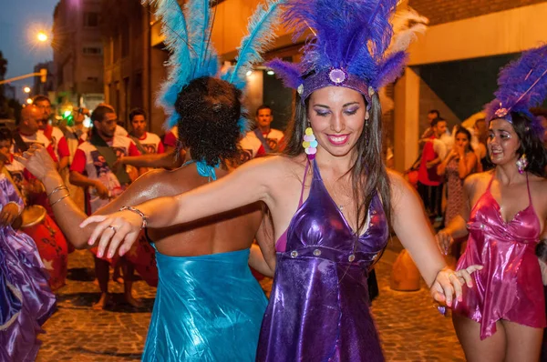 Buenos Aires Argentina 2014 Tanečníci Barevných Šatech Účastní Afrodescendants Carnival — Stock fotografie