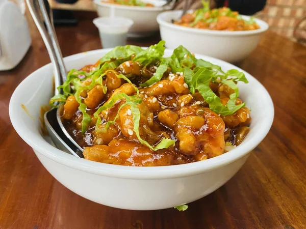 Close Shot Bowls Juicy Delicious Asian Food — Stock Photo, Image