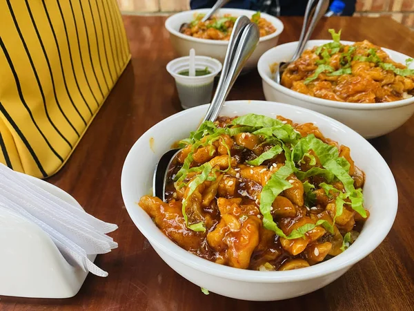 Close Shot Bowls Juicy Delicious Asian Food — Stock Photo, Image