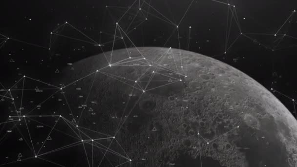 Beautiful Closeup Greyscale Shot Full Moon Night Sky — Stock Video
