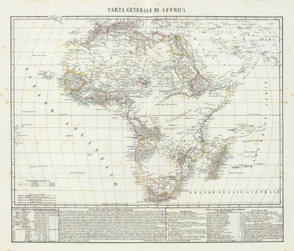 Uma Ilustração Antigo Mapa Africano Século Xviii — Fotografia de Stock