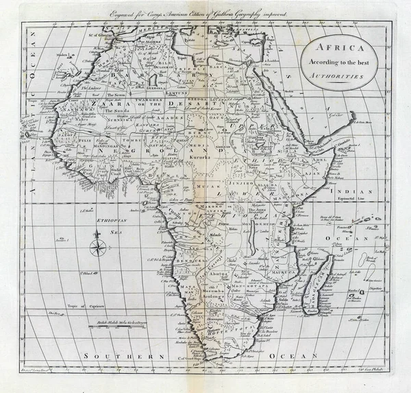 Uma Ilustração Antigo Mapa Africano Século Xix — Fotografia de Stock