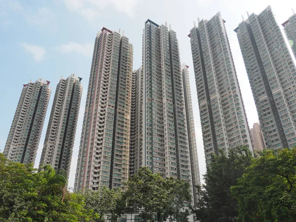 Hong Kong Hong Kong Okt 2019 Gyönyörű Kilátás Felhőkarcolók Hong — Stock Fotó