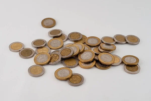 Close Shot Argentinian Coins White Surface — Stock Photo, Image